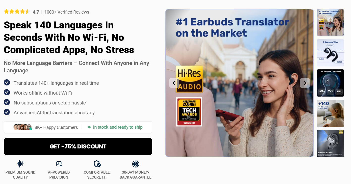 SonaBuds Translating Earbuds